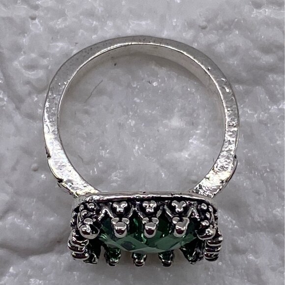 Princess Green Moonstone Gemstone 925 Silver Plated Ring Sz 7 Wedding Engagement - Picture 5 of 11